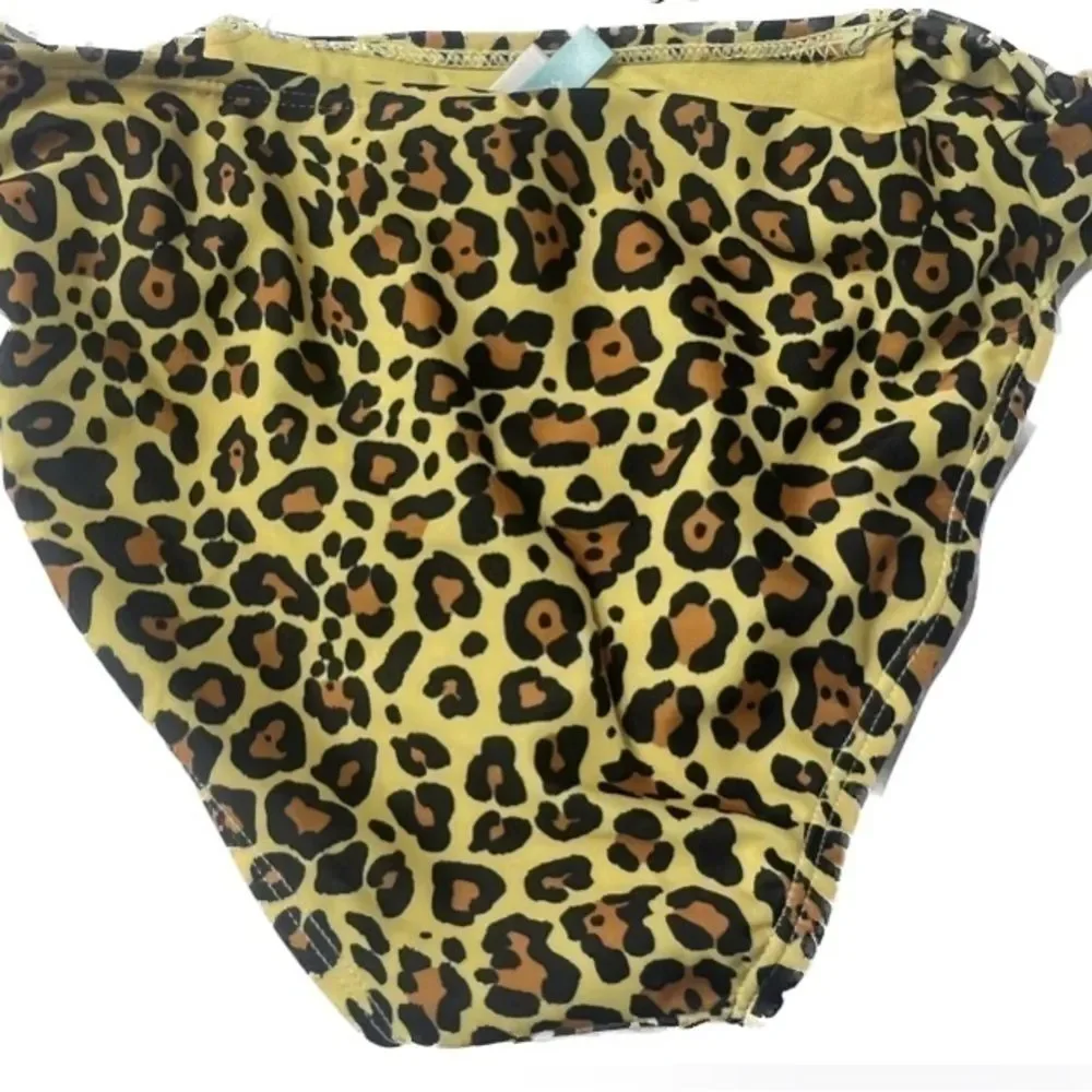 Breaking Waves Girl One Piece bikini leopard bottom size 12, New